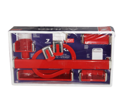 KIT DOUCHE ROUGE (PORTE SERVIETTE PORTE SAVON) 7PC  C-89-RED