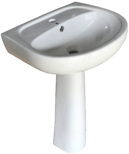 LAVABO ROND AVEC COLONNE BLANC"MS"500*420*820MM  REF:D628