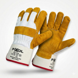 GANTS DE TRAVAIL TYPE GRÉEUR CANADIEN, PAUME RENFORCÉE, POIGNET CONNÉ, DOUBLÉS, COLORIS ASSORTIS – FIXOL
