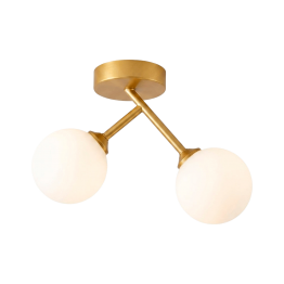 PLAFONNIER DESIGN ARTISTIQUE EN ACIER DORÉ À 2 LUMIÈRES 332-2 GD