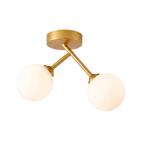 PLAFONNIER DESIGN ARTISTIQUE EN ACIER DORÉ À 2 LUMIÈRES 332-2 GD