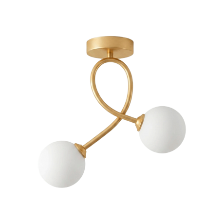 PLAFONNIER DESIGN ARTISTIQUE EN ACIER DORÉ À 2 LUMIÈRES 331-2 GD