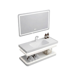 MEUBLE DE SALLE DE BAINS AVEC VASQUE, MIROIR ET ÉTAGÈRE 1000x600 K-007