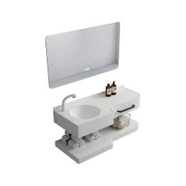 MEUBLE DE SALLE DE BAINS AVEC VASQUE, MIROIR ET ÉTAGÈRE 1000x600MM K-003
