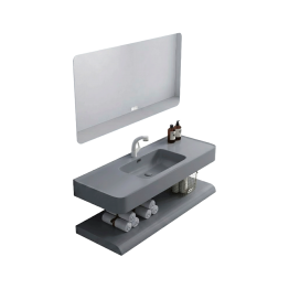 MEUBLE DE SALLE DE BAINS AVEC VASQUE, MIROIR ET ÉTAGÈRE 1200x600MM K-006