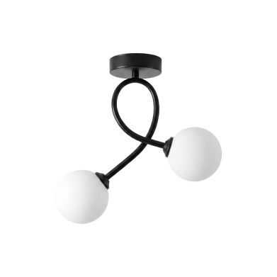PLAFONNIER DESIGN ARTISTIQUE EN ACIER NOIR À 2 LUMIÈRES 331-2 BK