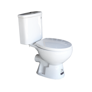 WC HORIZONTAL DOUBLE POUSSOIR BLANC P TRAP 180MM REF:2061