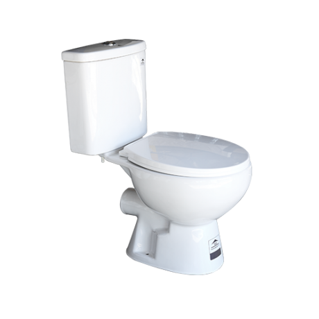WC HORIZONTAL DOUBLE POUSSOIR BLANC P TRAP 180MM REF:2061