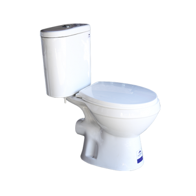 WC HORIZONTAL DOUBLE POUSSOIR BLANC P TRAP 180MM REF:2005