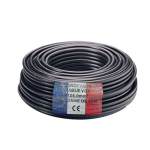 FIL VGV 2x4MM²  50M SOUPLE NOIR