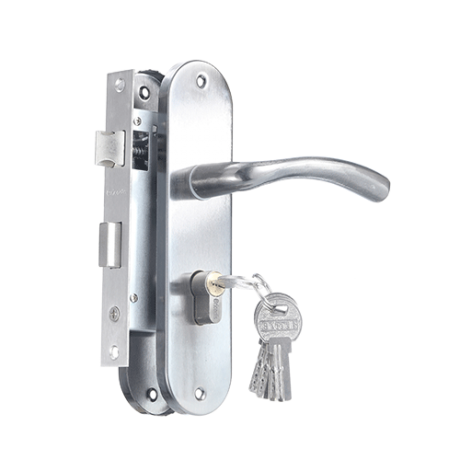 SERRURE COMPLET EN ALU-NOIR-58MM+5 CLE "BRICODIS" REF:M5804-BK6SIL NET