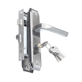 SERRURE COMPLET EN ALU-NOIR-58MM+5 CLE "BRICODIS" REF:M5800-B501SILVE NET