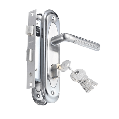 SERRURE COMPLET EN ALU-SILVER-58MM+5 CLE "BRICODIS" REF:M5821-BK3SIL NET