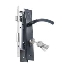 SERRURE COMPLET EN ALU-NOIR-85MM+5 CLE "BRICODIS" REF:M8811-BT96BK NET
