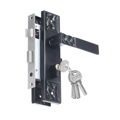 SERRURE COMPLET EN ALU-NOIR-58MM+5 CLE "BRICODIS" REF:M58607-B101BLA NET