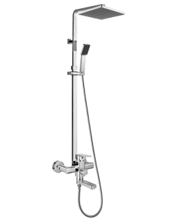 BARRE DE DOUCHE EN INOX HAUT CARRE AVEC FLEXIBLE+TELEPHONE REF:8076