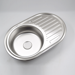 EVIER INOX SIMPLE BAC ROND QUALITE D-142