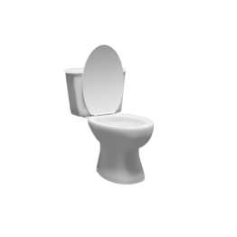 WC HORIZONTAL DOUBLE POUSSOIR BLANC P TRAP 640*370*820 REF:2066