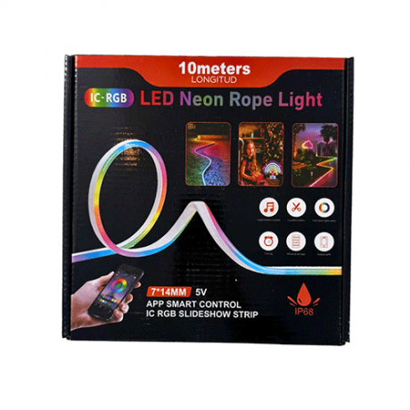 RUBAN LED MULTICOLOR AVEC TELECOMMANDE+USB-5M NEON 5W REF:H-005