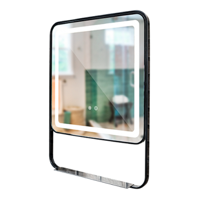 MIROIR SDB SMART LED 60*80CM-2700-6500K IP44 BORDURE NOIR REF:RF6080B