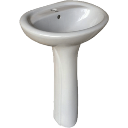 LAVABO ROND AVEC COLONNE BLANC CHINE "MS" 490*480*740MM REF:D601