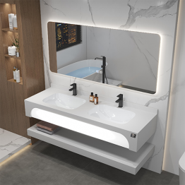 MEUBLE SALLE DE BAIN 120*50*20CM AVEC DETECTION+ MIROIR LED 120*60CM REF:IB-040
