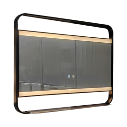 MIROIR SDB SMART LED 80*60CM-2700-6500K IP44 BORDURE NOIR REF:RF8060A