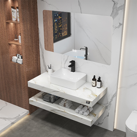 MEUBLE SDB 100*50*8CM-DOUBLE + MIROIR LED 100*60CM REF:IB-045