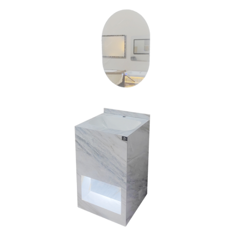 MEUBLE SDB 50*50*80CM AVEC DETECTION+ MIROIR LED 50*70CM REF:IB-056