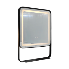 MIROIR SDB SMART LED 60*80CM-2700-6500K IP44 BORDURE NOIR REF:RF6080B