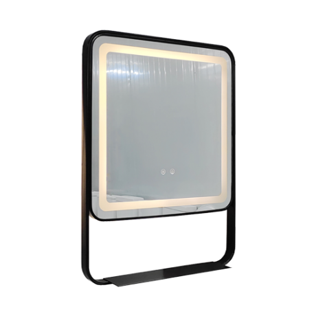 MIROIR SDB SMART LED 60*80CM-2700-6500K IP44 BORDURE NOIR REF:RF6080B
